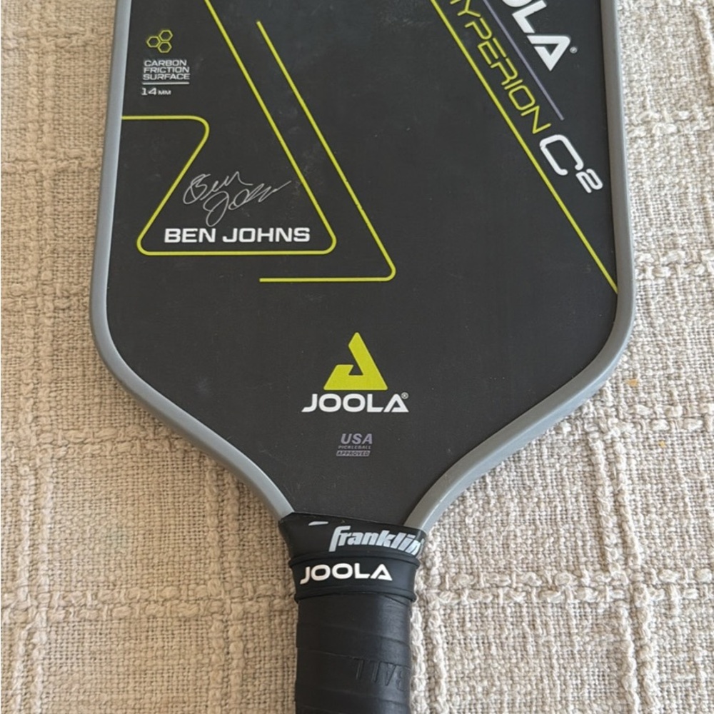 JOOLA Ben Johns Hyperion C2 Pickleball Paddle - Black & Gray with Lime Accent